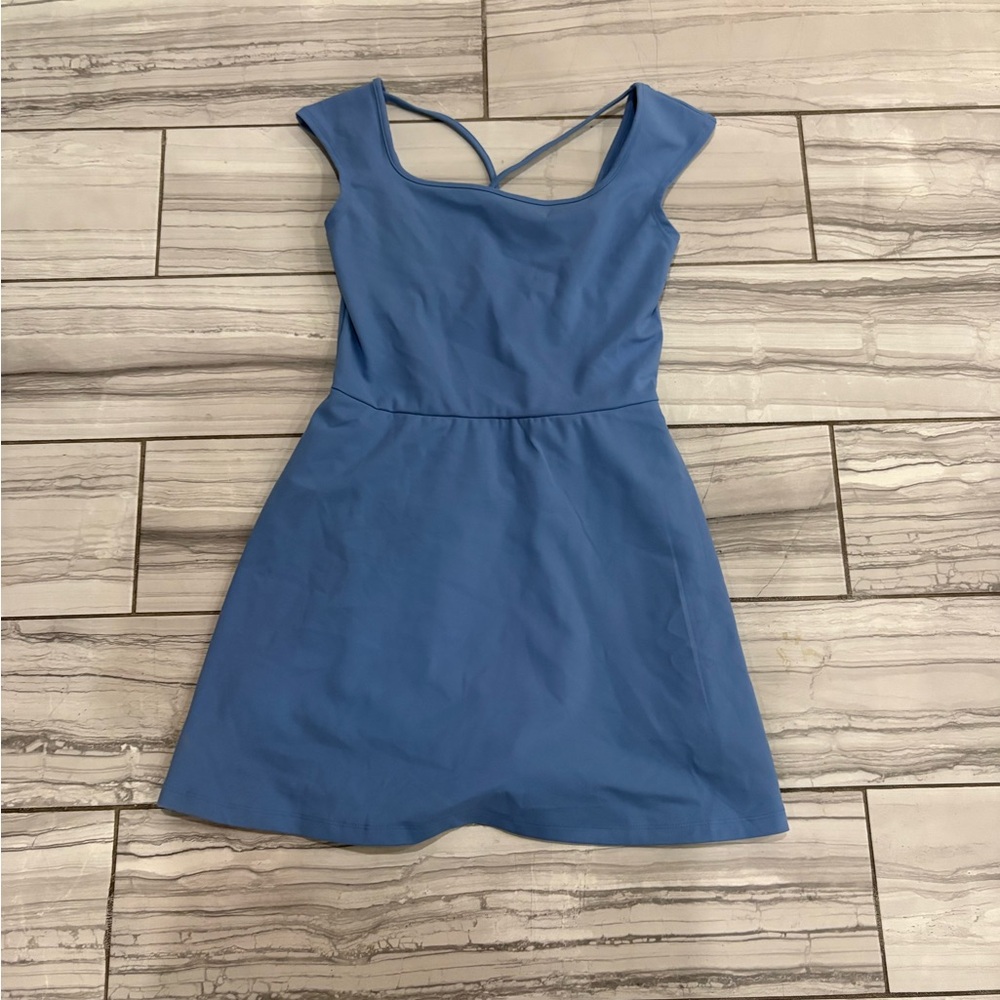 Target Blue Cross-Back Mini Dress